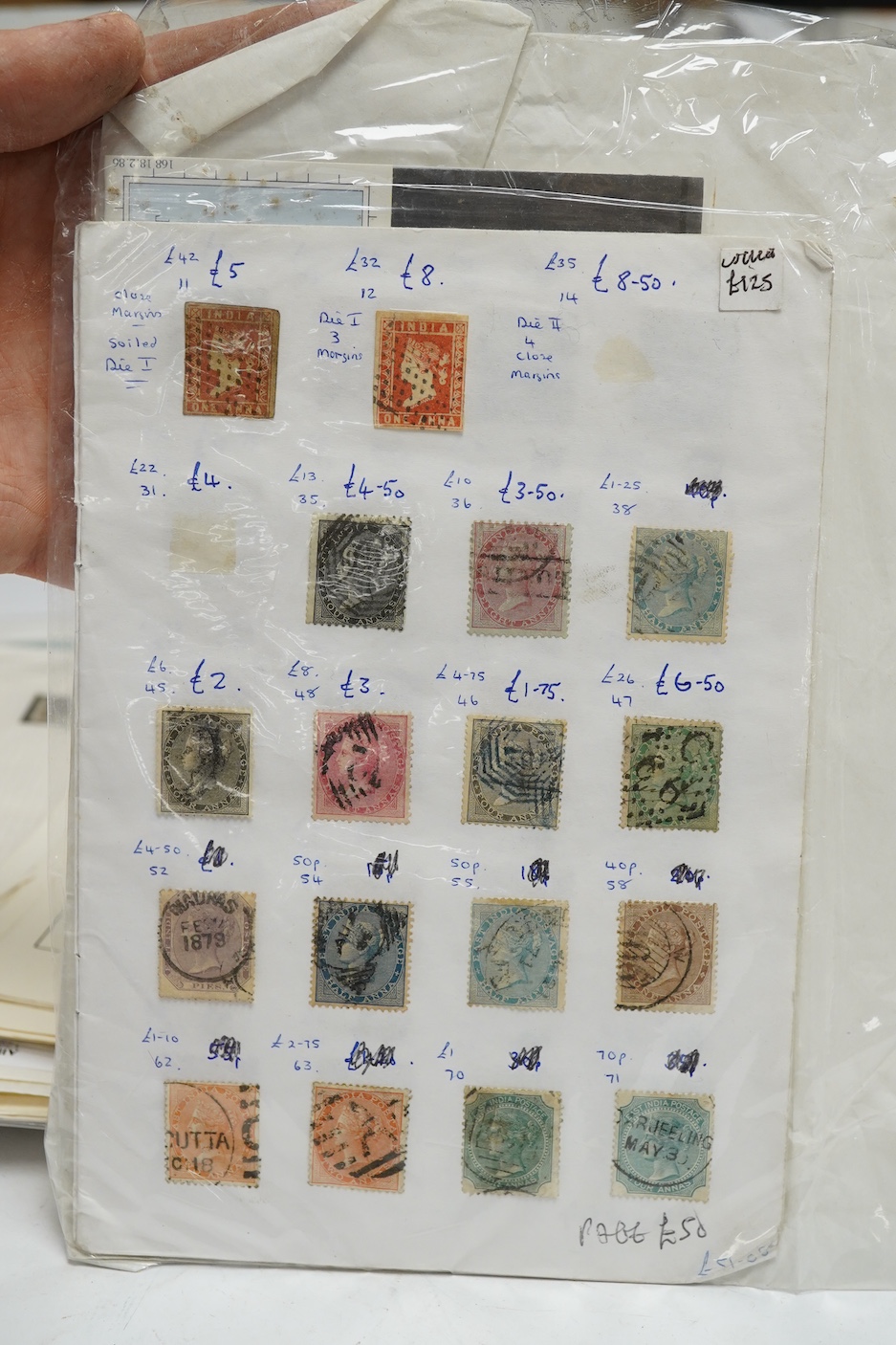 A collection of stamp albums, unmounted stamps and empty stock sheets, including a Victorian stamp album edited by Richard Senf, containing a selection of mid 19th century stamps, including an incomplete run of plated pe